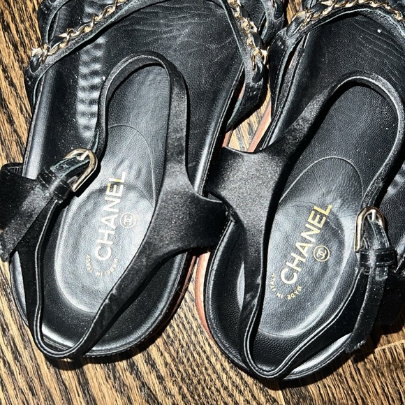 CHANEL sandals with gold chain size 39 - Picture 4 of 5